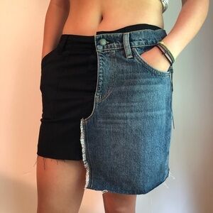 Hudson Los Angeles Jeans Skirt Black Denim 26